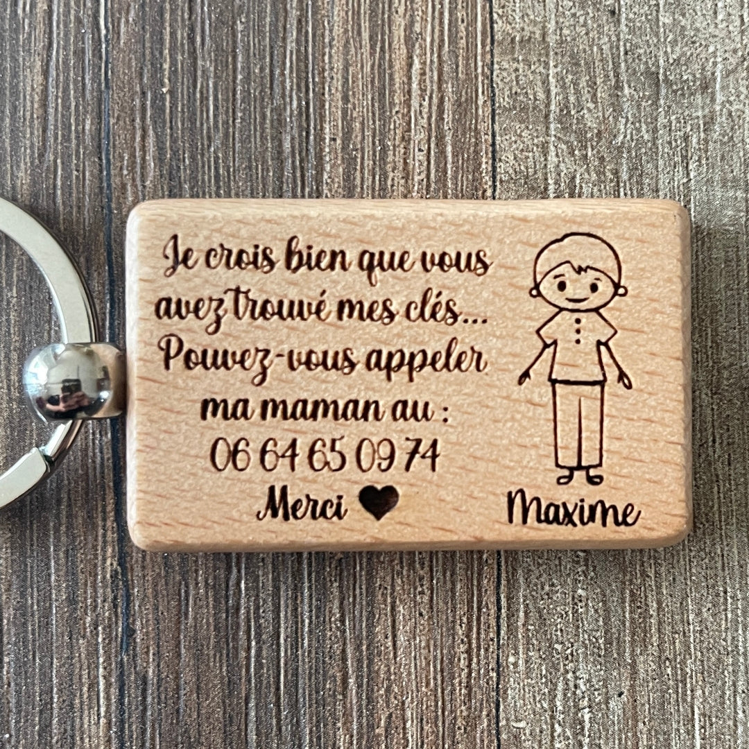 Porte clé personnalisé pour retrouver ses clés perdues