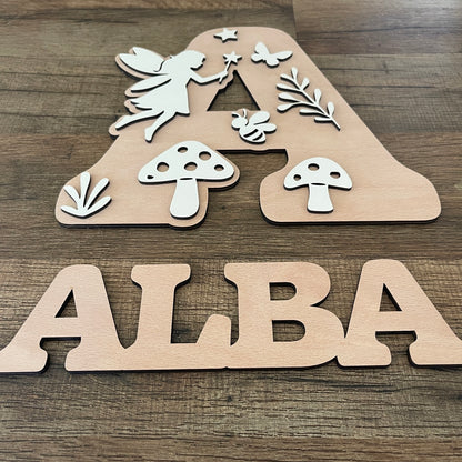 Décoration murale personnalisée en bois, thème astronaute ou fée