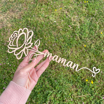 Rose éternelle en bois, cadeau fête des mères, cadeau pour maman