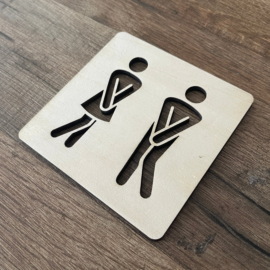 Plaque pour porte WC