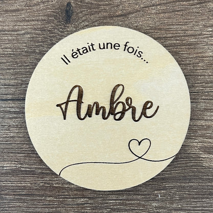 Carte annonce de naissance en bois bienvenue bébé personnalisée
