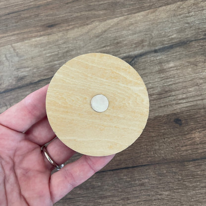 Carte personnalisée baptême en bois option magnet