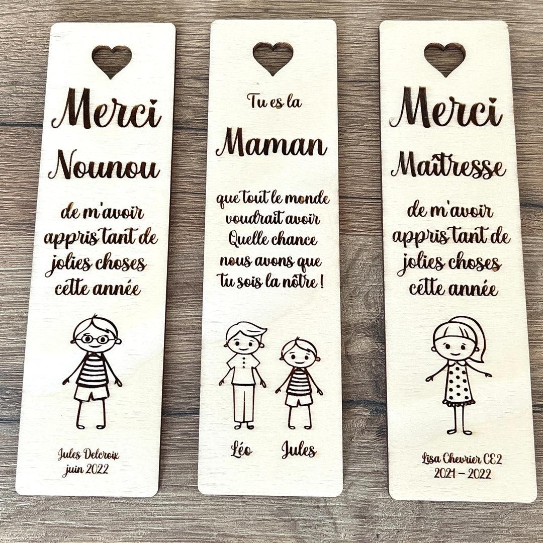 Marque page personnalisé en bois