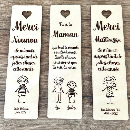 Marque page personnalisé en bois