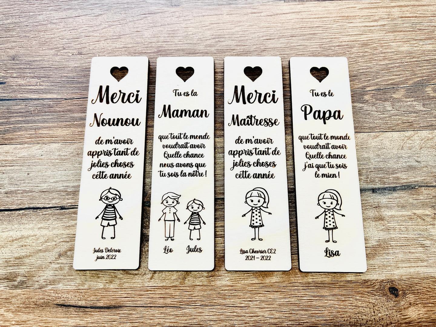 Marque page personnalisé en bois