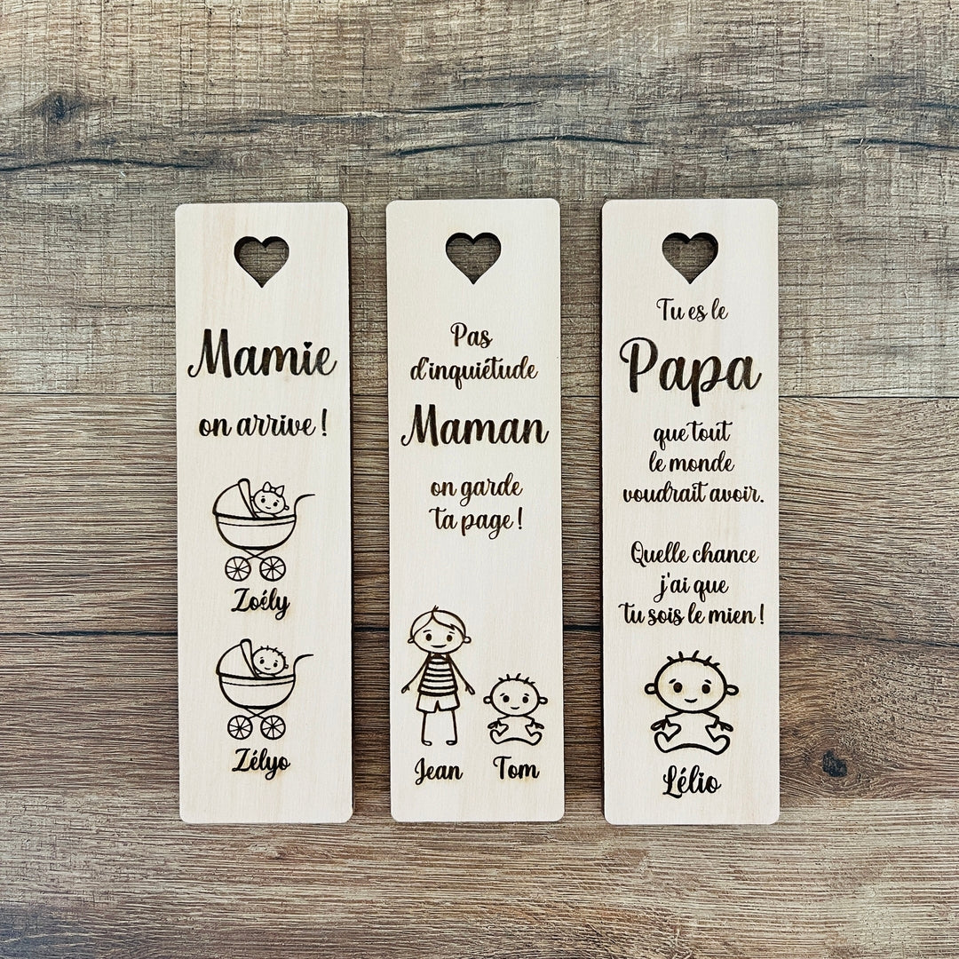 Marque page personnalisé en bois