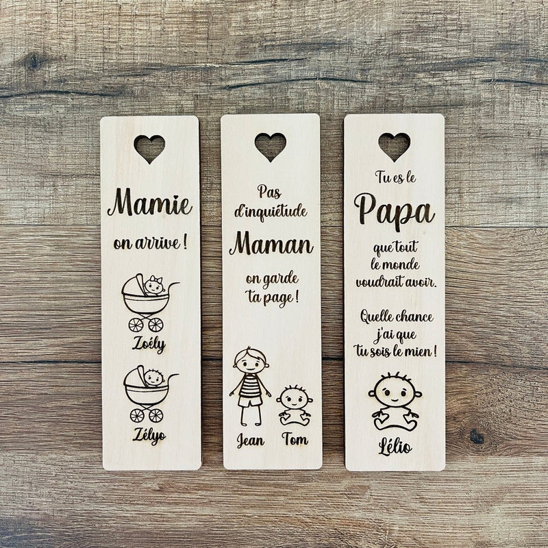 Marque page personnalisé en bois