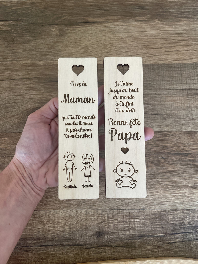 Marque page personnalisé en bois