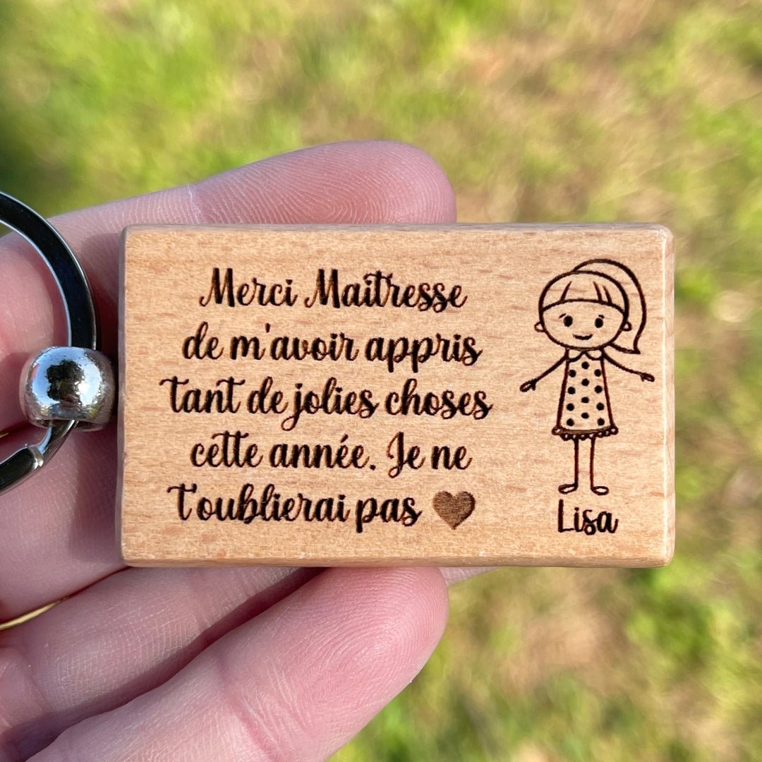 Porte clé personnalisé merci Maîtresse