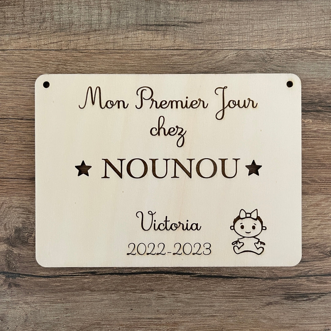 Pancarte ou carte étape mon premier jour chez nounou