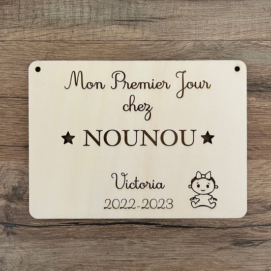 Pancarte ou carte étape mon premier jour chez nounou