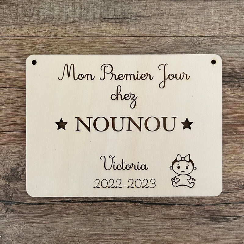 Pancarte ou carte étape mon premier jour chez nounou