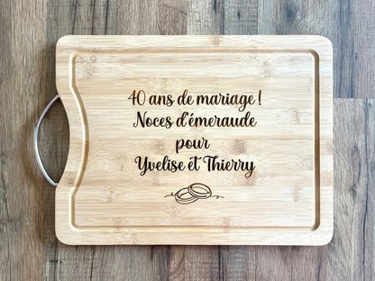 Planche à Découper en Bambou Personnalisée - La Cuisine de Mamie