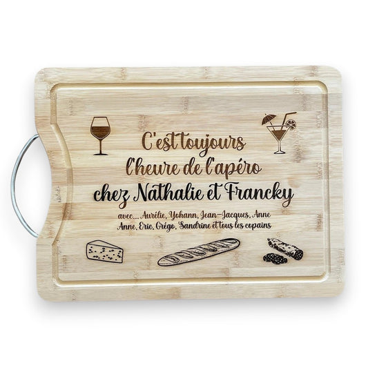 planche à découper personnalisé gravée pour l'apéro
