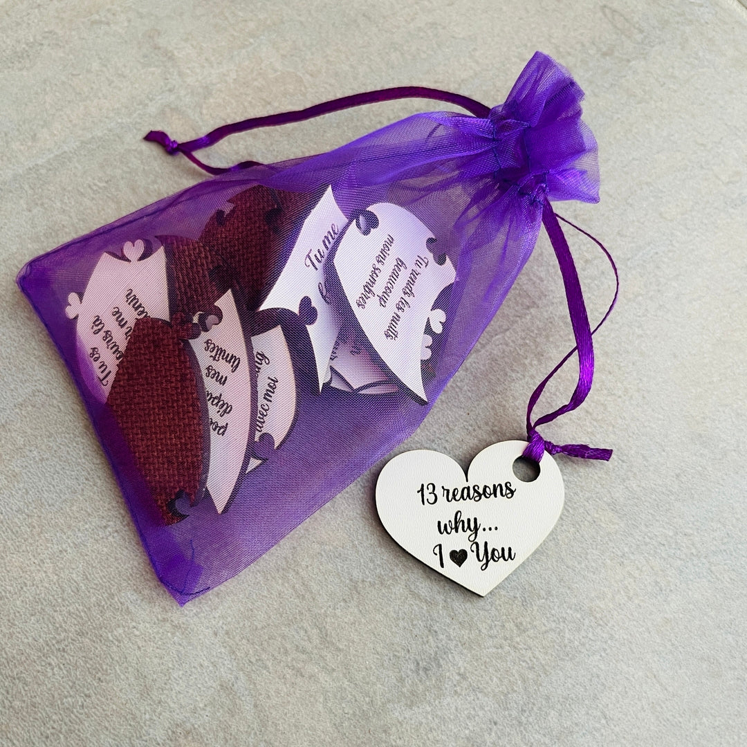 Puzzle coeur personnalisé, 13 raisons qui font que...