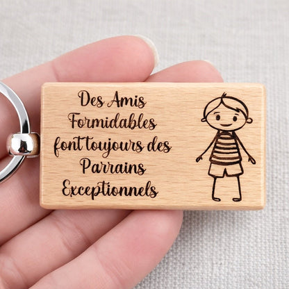 porte clé personnalisé pour futur parrain