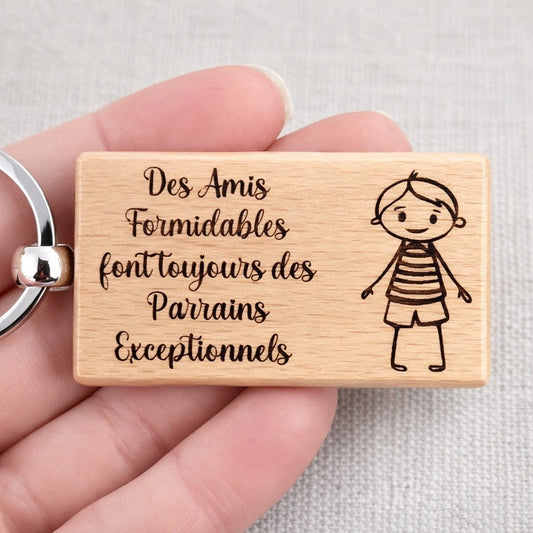 porte clé personnalisé pour futur parrain