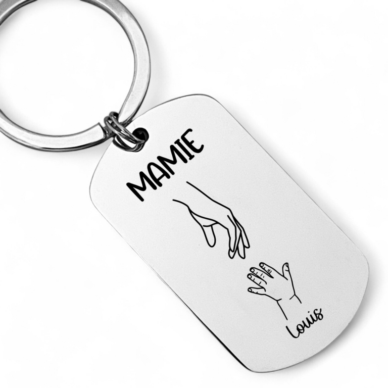 Porte clés MAMIE Cadeau Personnalisé avec les Noms de ses petits Enfants
