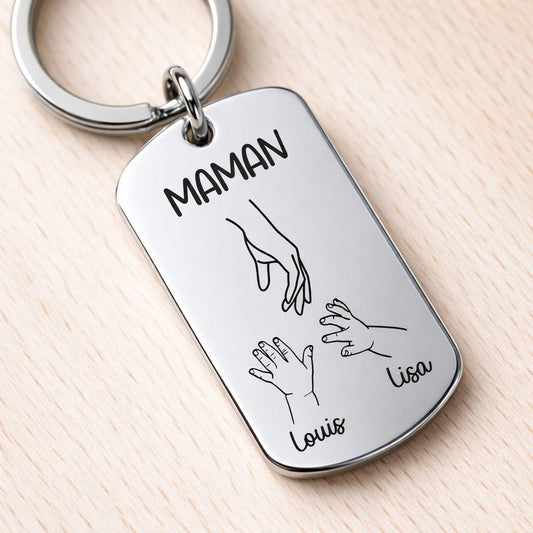 porte-cle-maman-mains-enfants-personnalise-inox-miroir