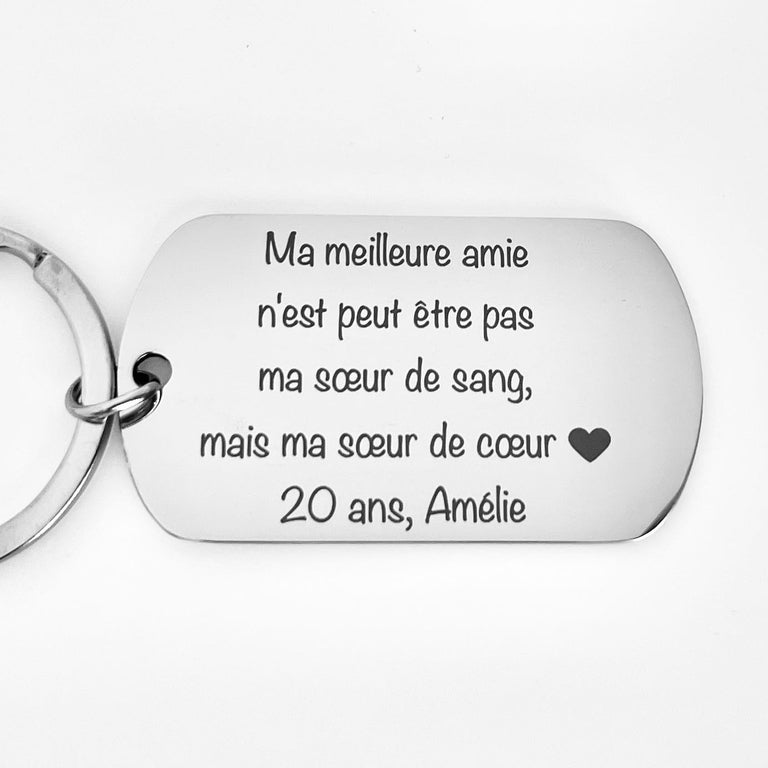 Porte clé avec message personnalisé