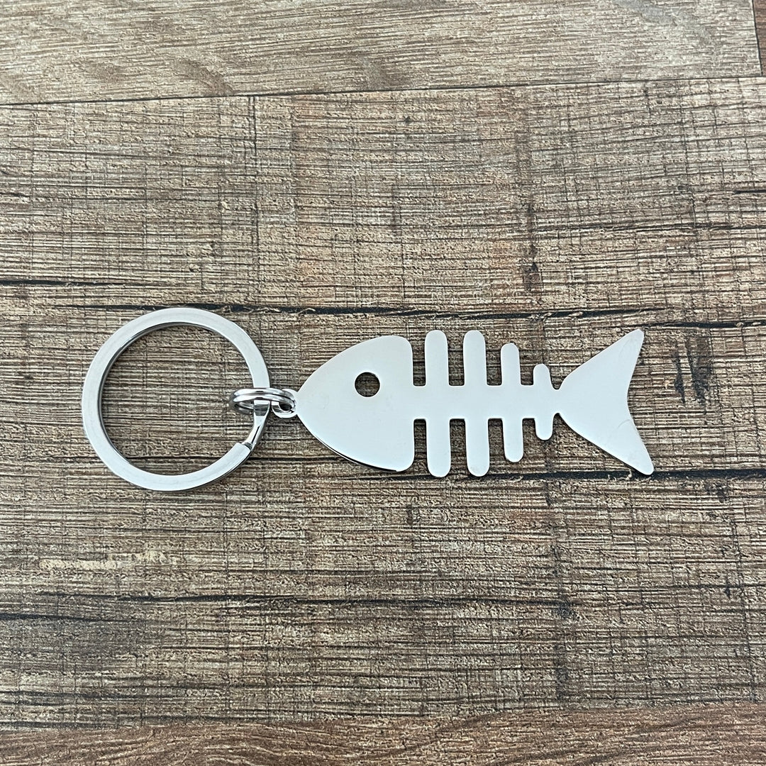 Porte clé en inox arête de poisson