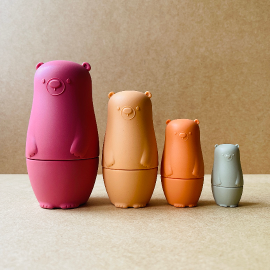 Poupée russe ours en silicone type Monterssori