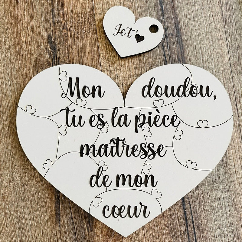 Puzzle coeur personnalisé, 13 raisons qui font que...