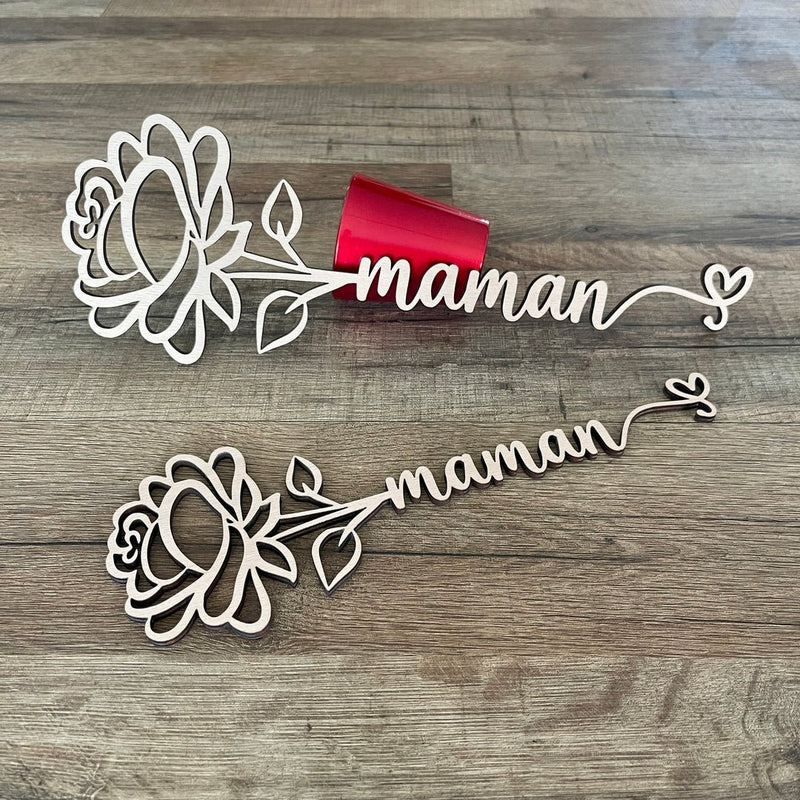 Rose éternelle en bois, cadeau fête des mères, cadeau pour maman