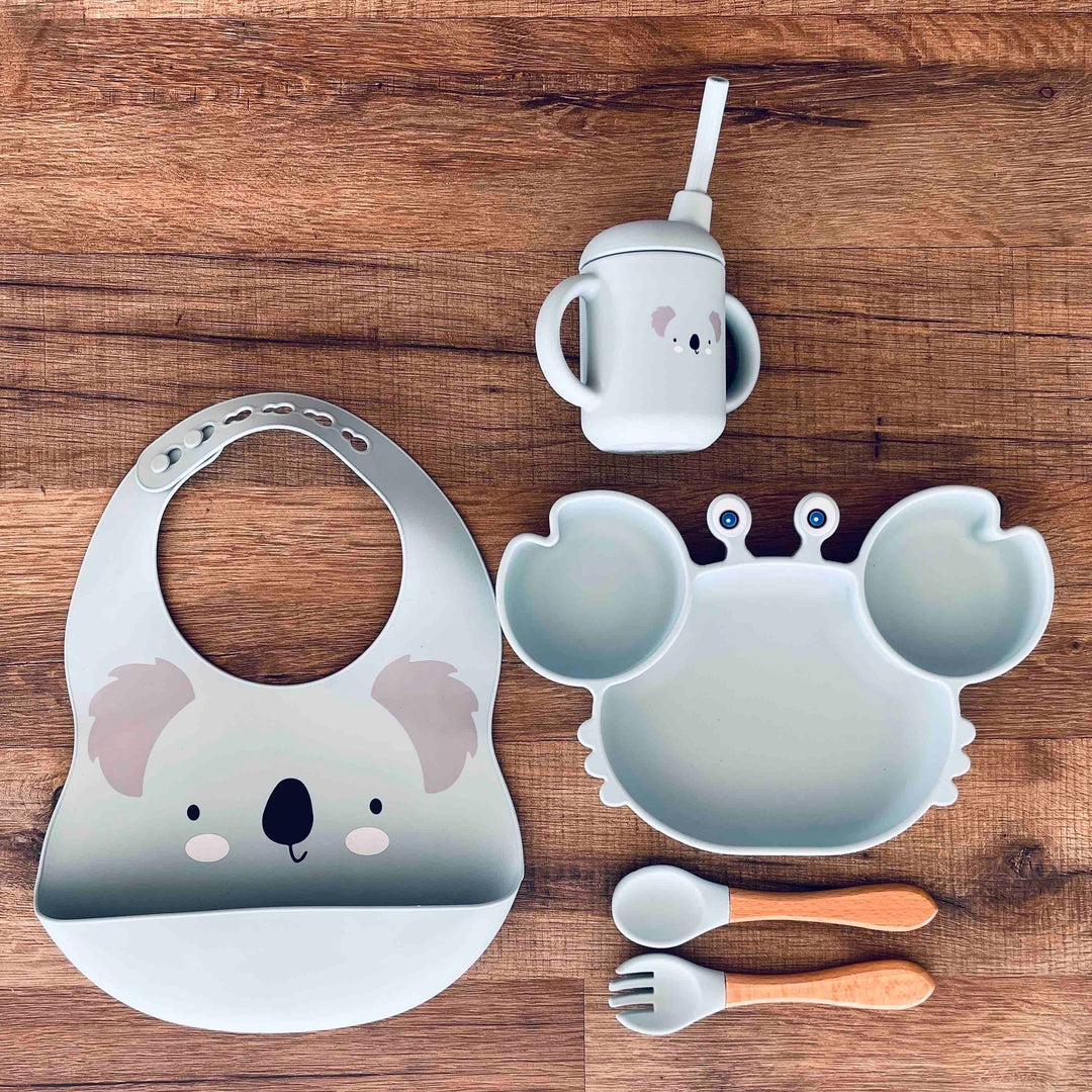 Ensemble repas complet en silicone et bois personnalisé