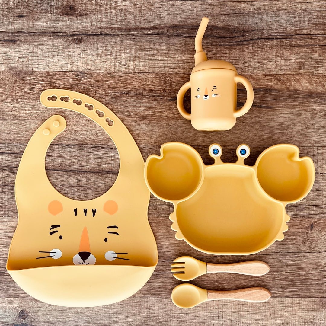 Ensemble repas complet en silicone et bois personnalisé