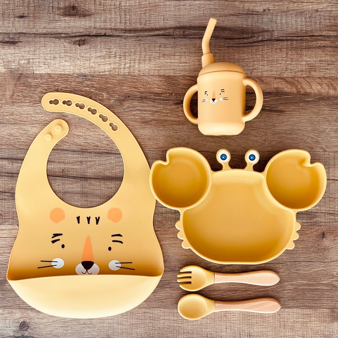 Ensemble repas complet en silicone et bois personnalisé