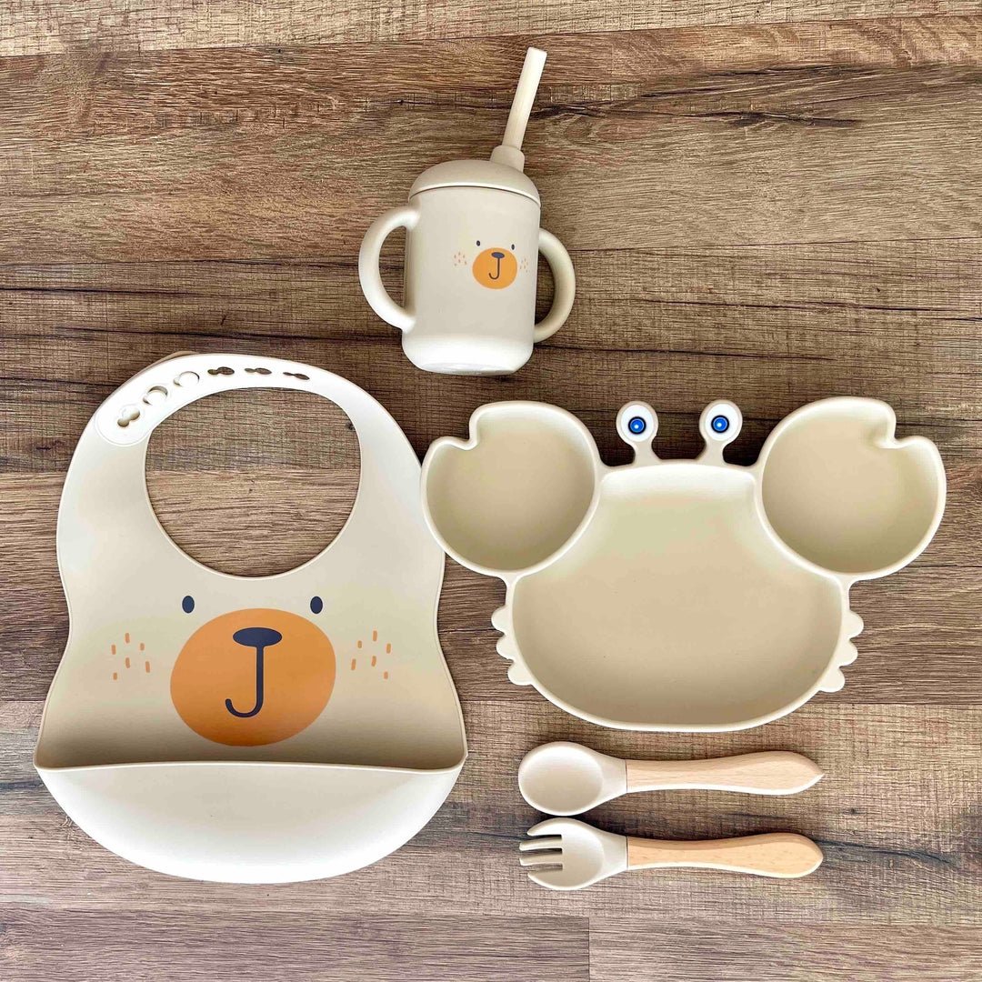 Ensemble repas complet en silicone et bois personnalisé